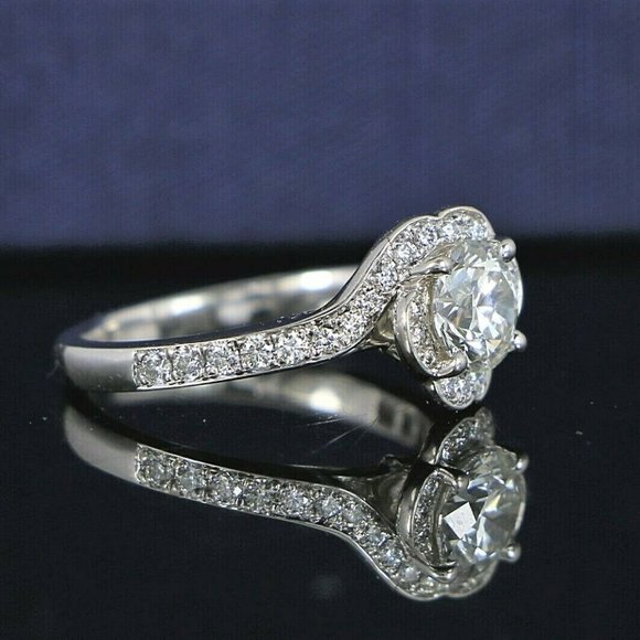 16867 Hearts On Fire 18K White Gold 0.79ct VS2 Round Diamond Engagement Ring - Picture 4 of 10